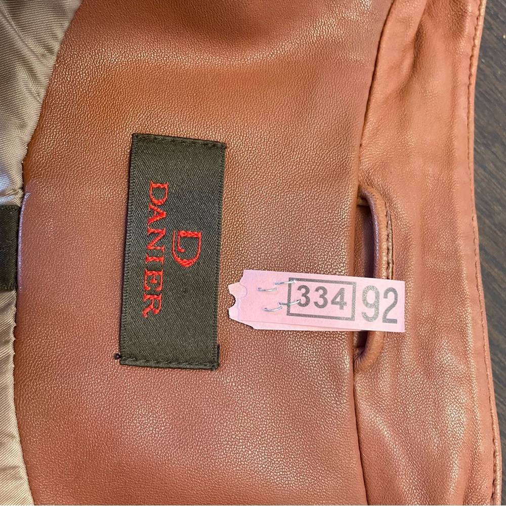 Women's Cognac Coloured Leather Jacket - Picture 6 of 9